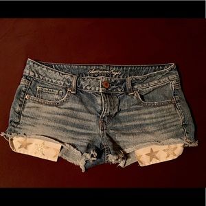 American eagle size 10 jean shorts with stars on pockets